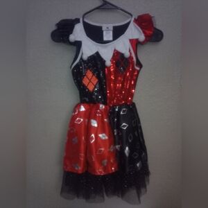 Red and Black Halloween Costume with Split Design